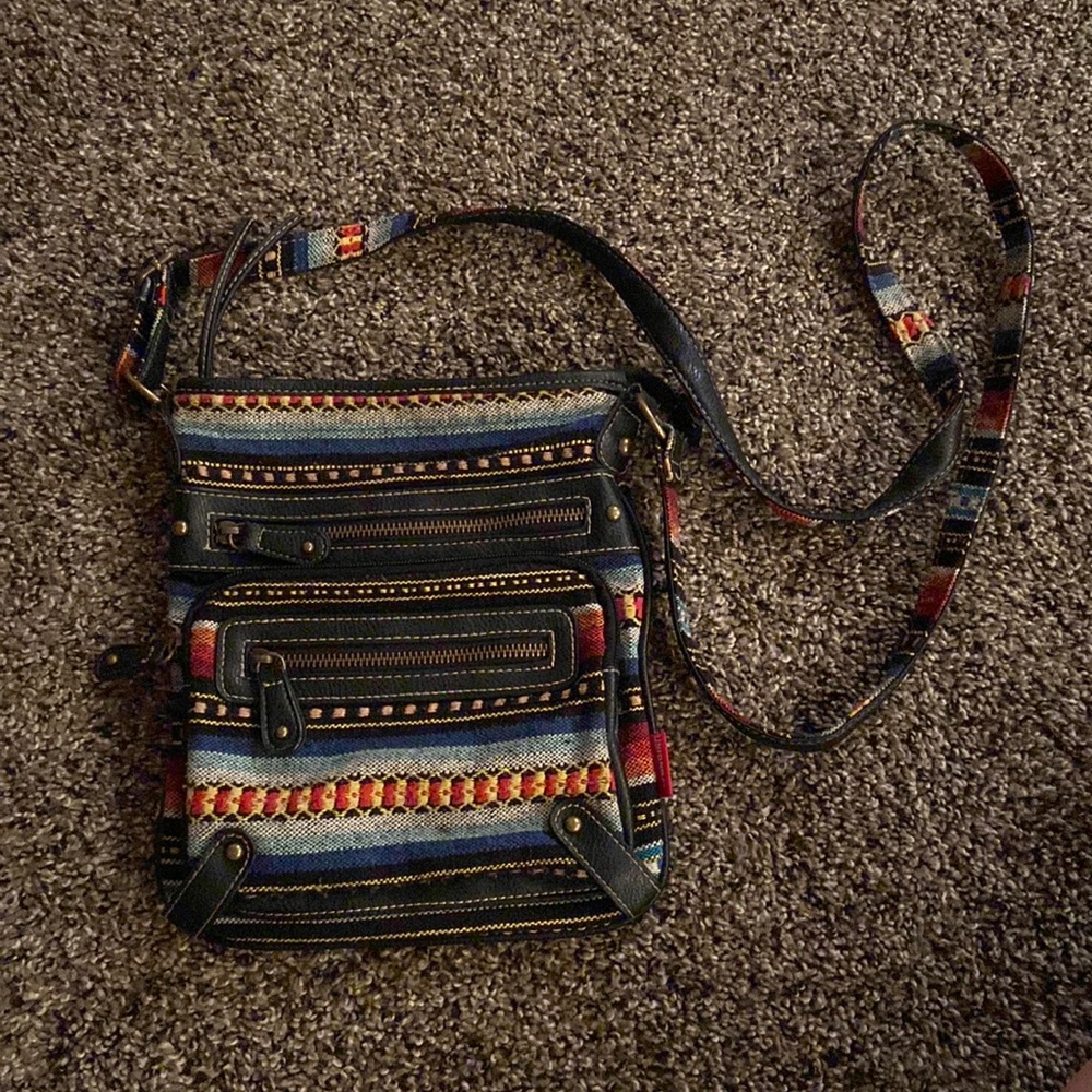 Multicolored crossbody purse